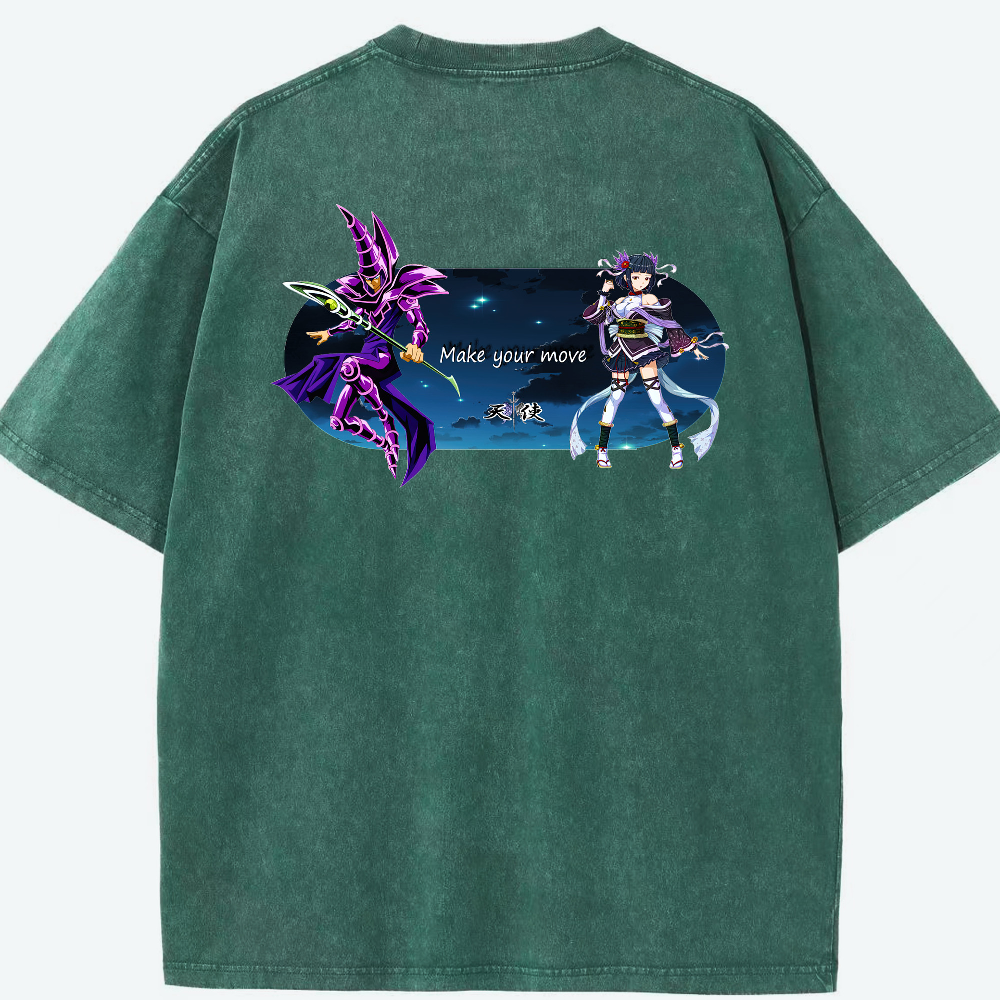 （画像用） 遊☆戯☆王 Yu-Gi-Oh! 綿100% ヴィンテージ風 半袖Tシャツ（背面プリント）